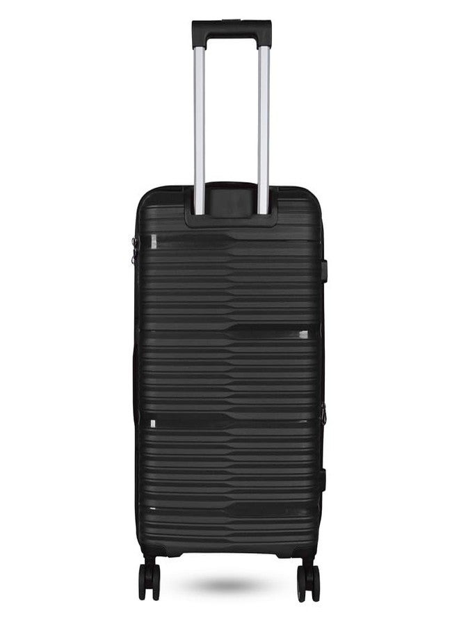 Polo Class Trolley Bag 24 INCH with Vanity Trolley Bag | Polypropylene Material with 360-Degree Rotating Wheels | Number Lock & Securitec Zipper -Black - Image 3