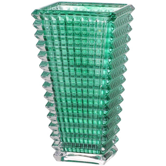 CRYSTAL VASE LARGE CRYSTAL VASES FOR FLOWERS GREEN LARGE FLOWER VASE MODERN GLASS VASES FOR LIVING ROOM BEDROOM KITCHEN DINING TABLE MANTLE WEDDING 9 INCHES