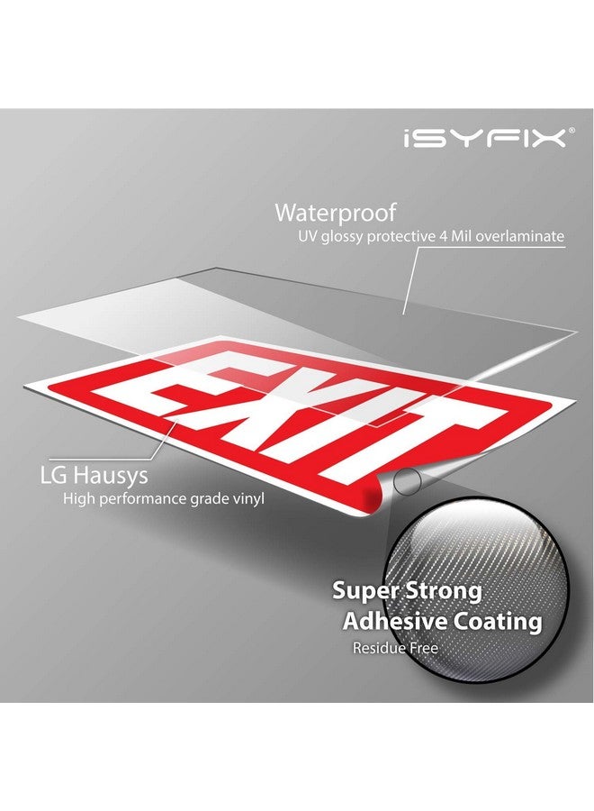iSYFIX iSYFIX Exit Signs Stickers - 2 Pack 10x7 Inch - Premium Self-Adhesive Vinyl, Laminated for Ultimate UV, Weather, Scratch, Water and Fade Resistance, Indoor and Outdoor  - Image 3