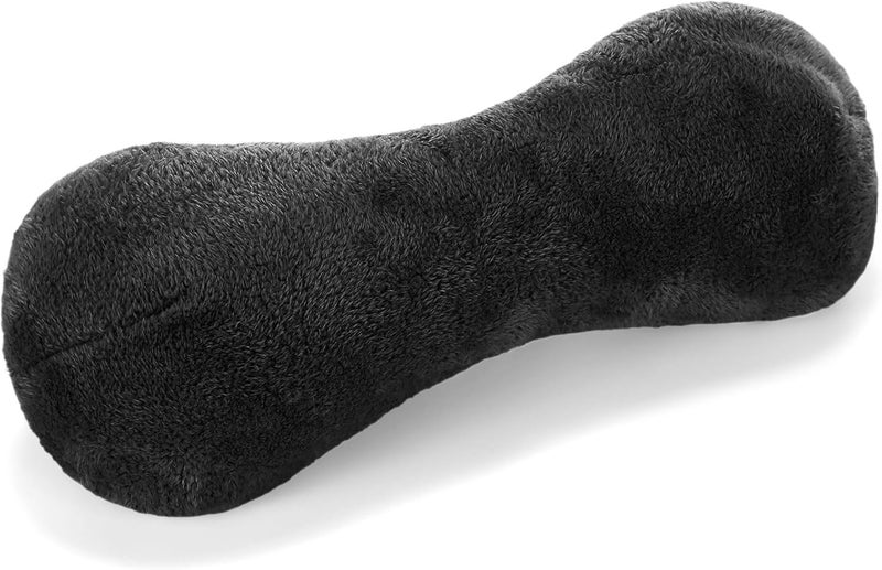 KASTWAVE Neck Pillow for Recliner, Bone Shaped Plush Headrest Cushion with Adjustable Strap, Ergonomic Support for Neck and Head, Comfortable Sherpa Fleece, Travel Car Airplane Chair Use, Black - Image 1