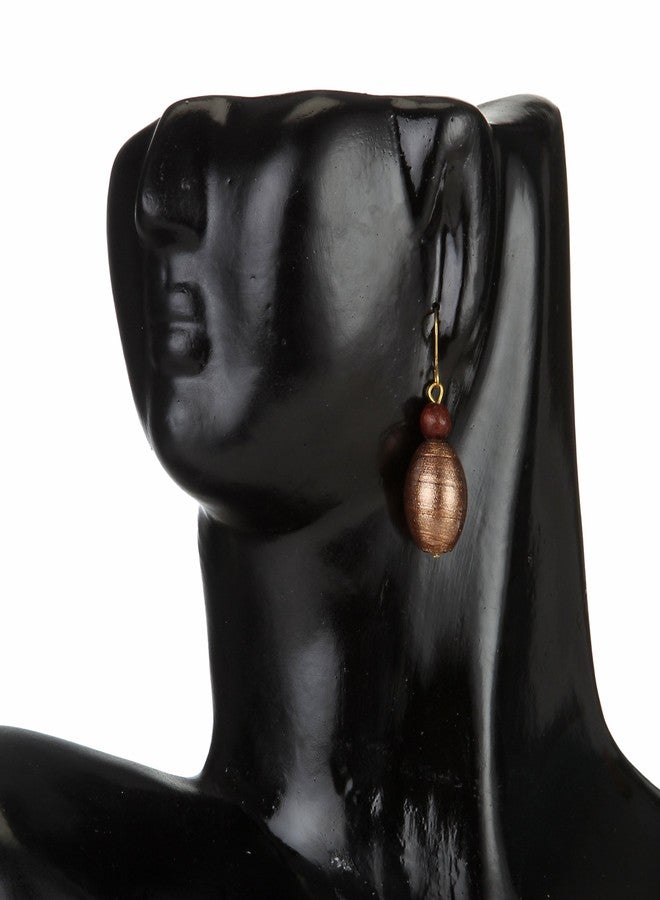 DCA Shiny Brown Glass Women Earrings (2051) - Image 2