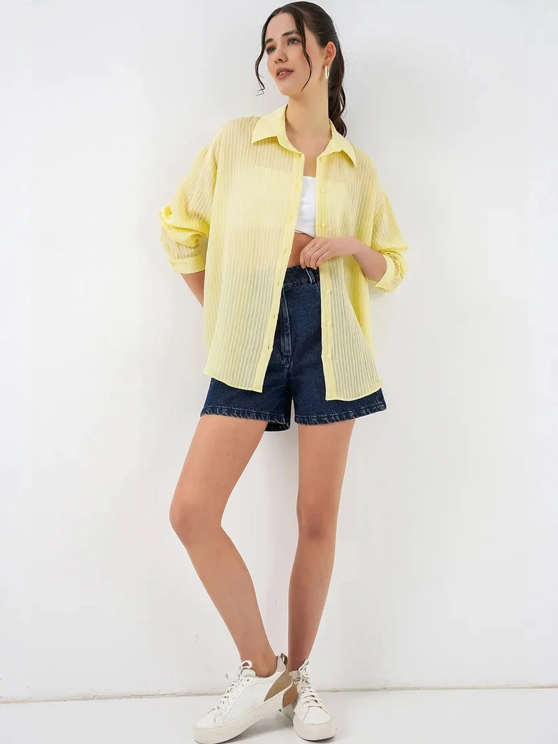 بيغ دارت BDART Textured Long Sleeve Button-Up Shirt