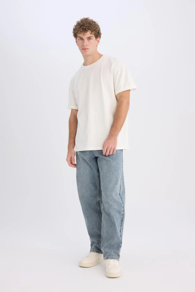 Defacto  Baggy Fit Wide Leg Washed Jeans for Men | Best Price UAE