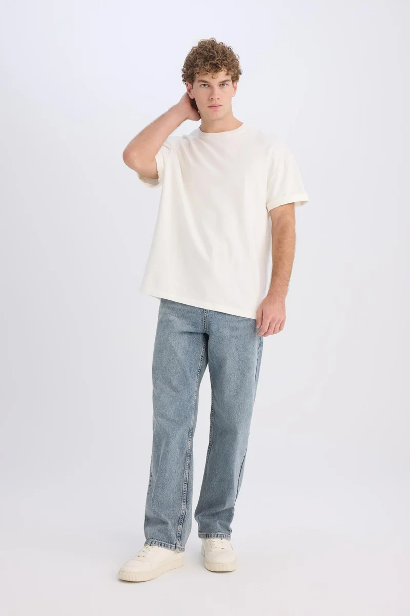 Defacto  Baggy Fit Wide Leg Washed Jeans for Men | Best Price UAE