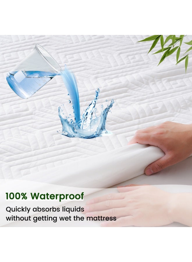 PHF واقي مرتبة كامل الحجم مقاوم للماء من PHF، تبريد Arc-Chill قابل للتنفس لمرتبات النوم الساخن، غطاء وسادة مرتبة ناعم 3D هواء، مزود بجيب عميق، بدون ضوضاء وقابل للغسل - Image 4