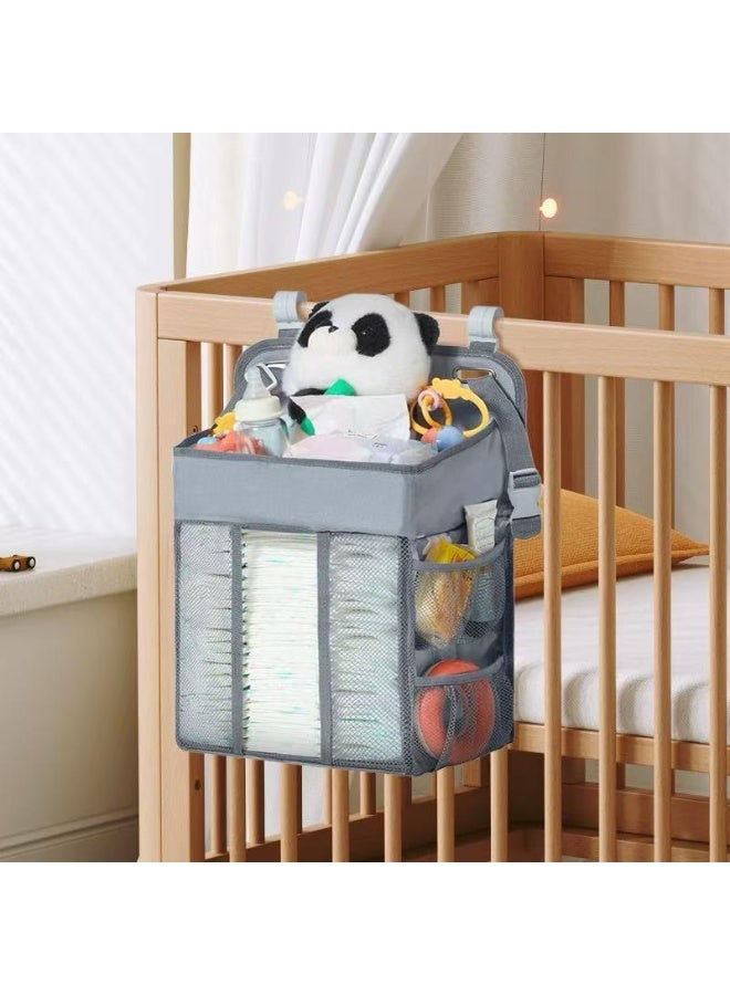 BABY SHINE Baby Essentials Organizer Bag – Hanging Diaper Storage for Crib with Multiple Pockets - Image 3