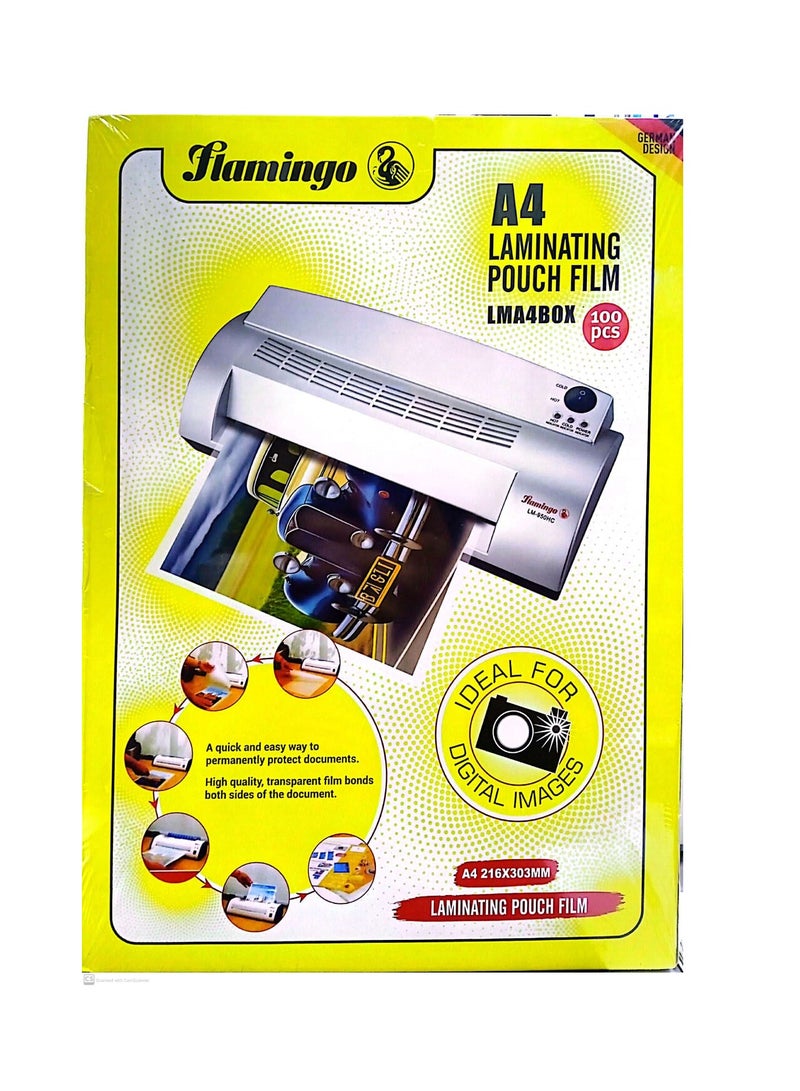 Flamingo A4 Gloss Laminating Film Clear - Image 1