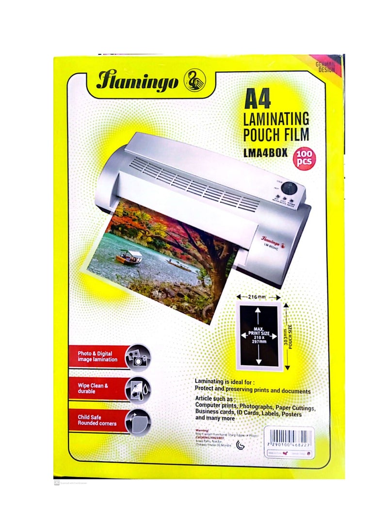 Flamingo A4 Gloss Laminating Film Clear - Image 2