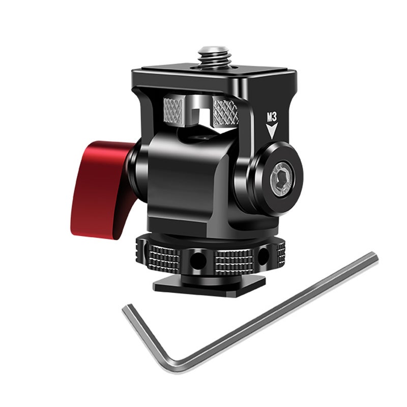 Camera Monitor Mount Cold Shoe Mount Adapter Aluminum Alloy with 1/4 Inch Screw for Mounting Camera Monitor Microphone LED Video Light - Image 4