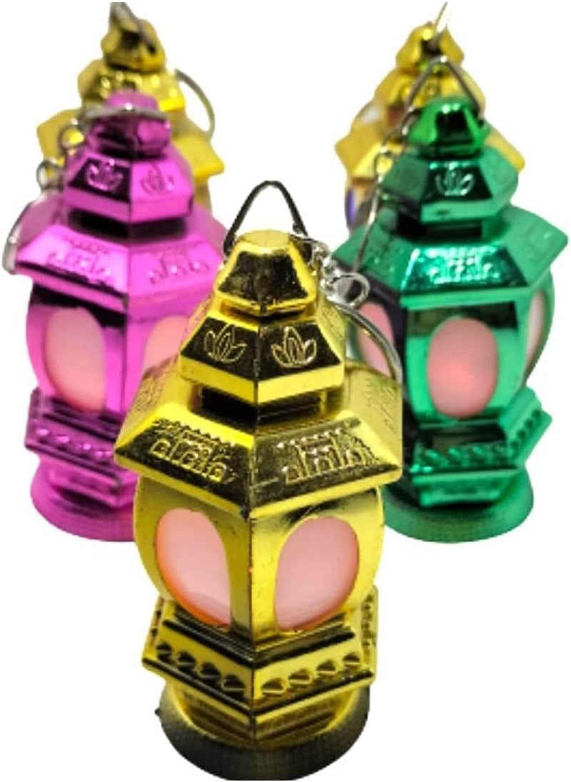 Generic Ramadan Lanterns Keychain Medallion Luminous Keychain for Kids and Adults Best Ramadan Gift 2pcs Multicolor  - Image 1