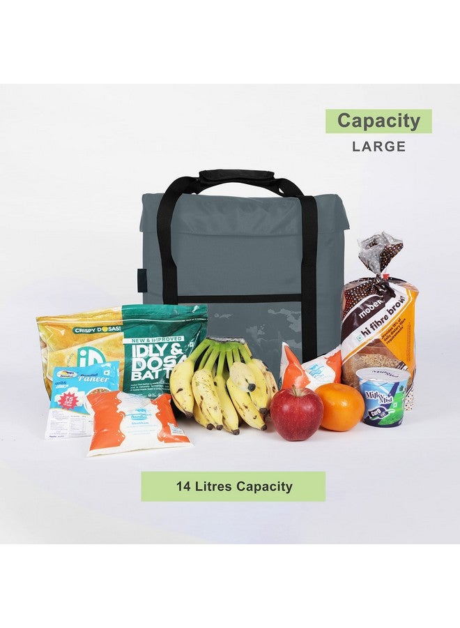 Insular Unisex-Adult Daily Milk and Grocery Shopping Bag | Store Milk, Fruits, Vegetables | Can Latch Outside The Door (Medium, Grey) - Image 3