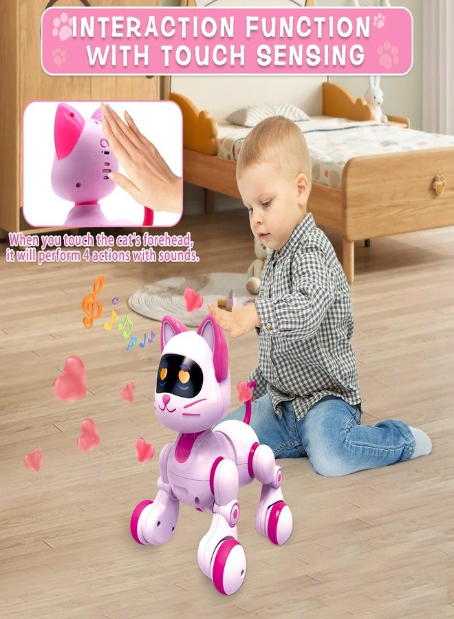 Hitish Remote Control Robot Cat, Programmable RC Smart Cat with Touch Sensing, LED Eyes Dance & Music Walking Pets STEM Toys Gifts for Kids Girls Boys - Image 4