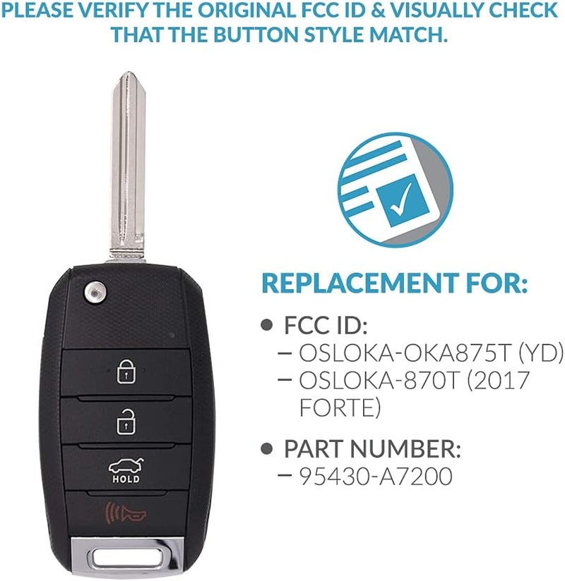 Keyless2Go Replacement Key Fob for Kia Forte - OSLOKA-OKA875T (YD) 95430-A7200 - Image 4