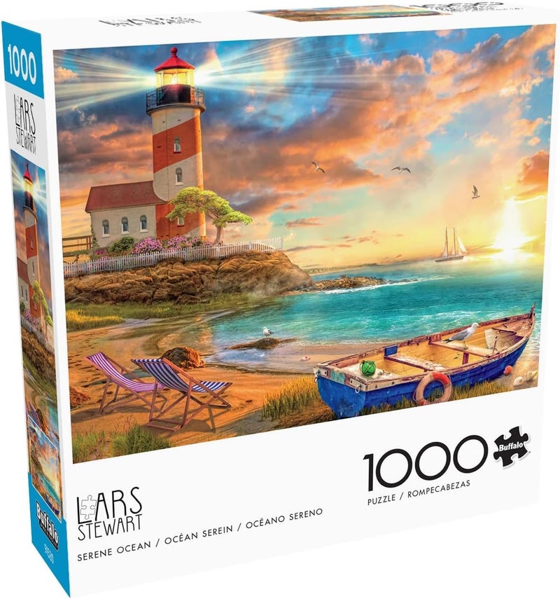Buffalo Games - LARS - Serene Ocean - 1000 Piece Jigsaw Puzzle for Adults -Challenging Puzzle Perfect for Game Nights - Finished Size is 26.75 x 19.75 - Image 1