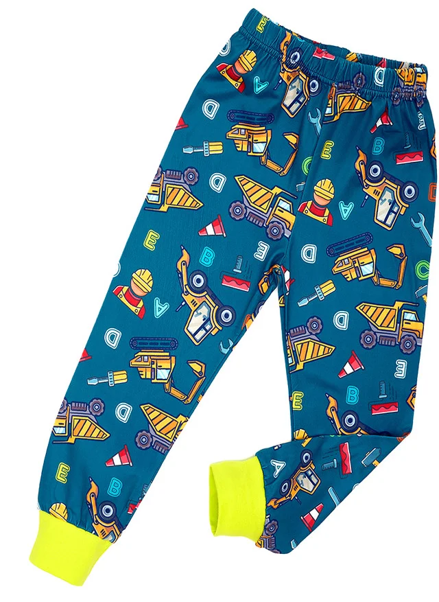 babyqlo Construction Site Glow-in-the-Dark Cotton Pajama Set for Boys