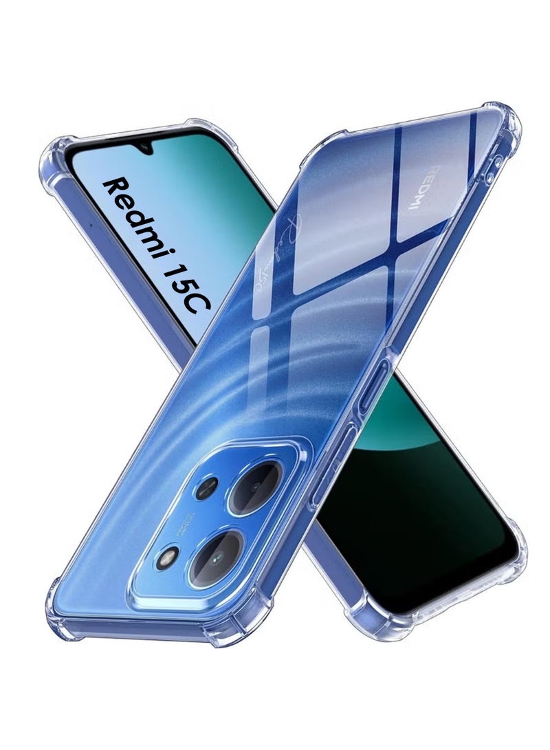 Xiaomi Redmi 15C Shock Proof Clear Case Cover - Ultra Clear, Durable & Accurate Cut-outs - Scratch, Dust & Smudge Protection - Transparent Silicon Back Case Cover for Xiaomi Redmi 15C - Image 1