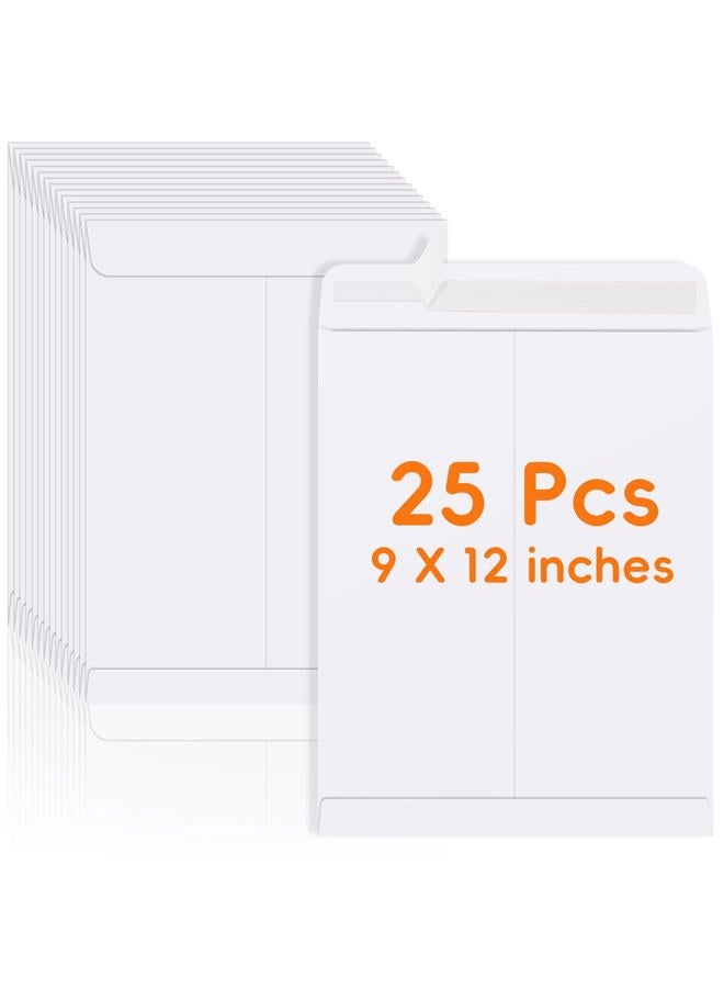 FloraSea 25 Pack Catalog Mailing Envelopes, 9 x 12 Inches Self-Seal White Manilla Envelopes for Mailing, Organize, storage, Home, Office Business - Image 1
