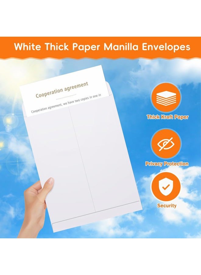 FloraSea 25 Pack Catalog Mailing Envelopes, 9 x 12 Inches Self-Seal White Manilla Envelopes for Mailing, Organize, storage, Home, Office Business - Image 4