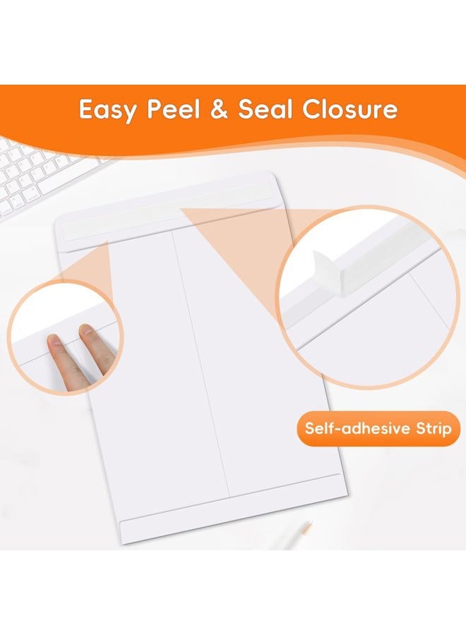 FloraSea 25 Pack Catalog Mailing Envelopes, 9 x 12 Inches Self-Seal White Manilla Envelopes for Mailing, Organize, storage, Home, Office Business - Image 3