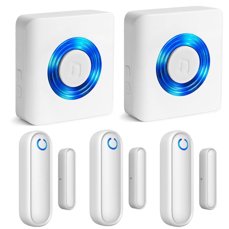 YisTech Caregiver Pager Door Alarms for Dementia Patients/Kids Safety/Home Security,Wireless Door Alarm Sensor for Elderly/Business/Home/Store (Three Sensor Two Receiver) - Image 1