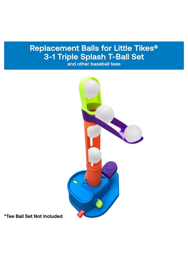 Botabee Toddler & Little Kids Replacement Baseballs for Little Tikes Triple Splash T-Ball and Splash Hit Tennis | Perfect Plastic Baseballs for Tee-Ball Practice | Pack of 6 Soft Tee-Balls - Image 3