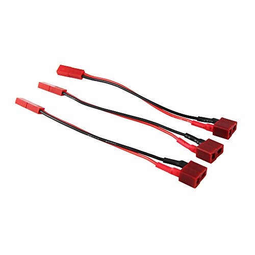 OliYin 3pcs T Plug to JST Plug Female to Female Battery Adapter with 22AWG 10CM Cable(Pack of 3) - Image 1