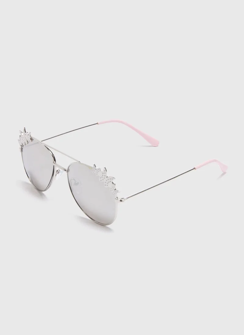 Matalan Girls Silver Butterfly Sunglasses