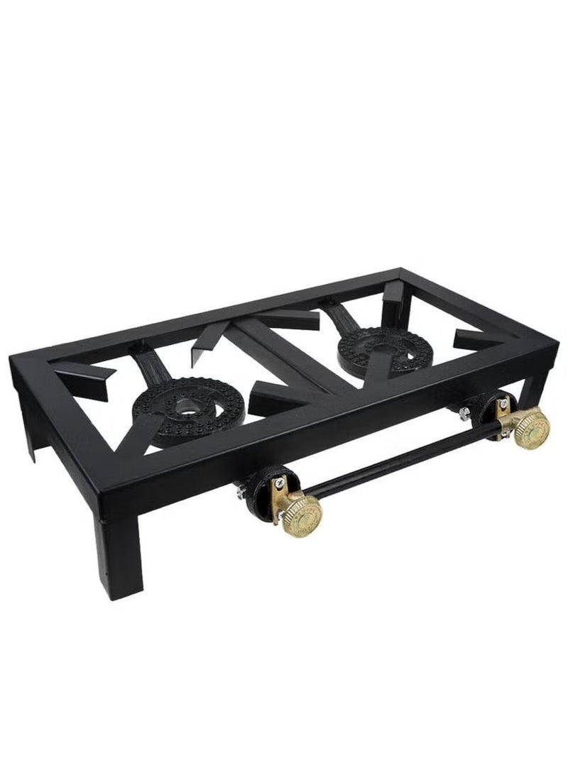 مايكروبلس موقد غاز بشعلتين، يعمل بغاز البترول المسال، بقوة 3.0 كيلو باسكال | للتخييم | للنزهات | للاستخدام الخارجي | للاستخدام الداخلي، لون أسود، Mp-8018 - Image 4