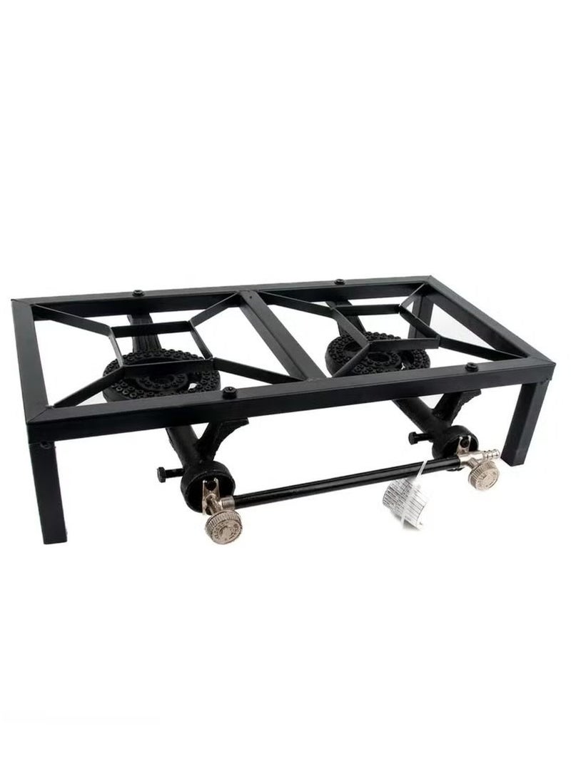 مايكروبلس موقد غاز بشعلتين، يعمل بغاز البترول المسال، بقوة 3.0 كيلو باسكال | للتخييم | للنزهات | للاستخدام الخارجي | للاستخدام الداخلي، لون أسود، Mp-8018 - Image 2