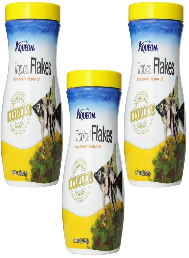 Aqueon (Pack of 3) Aqueon Tropical Flakes, 7.12 Ounces each - Image 1
