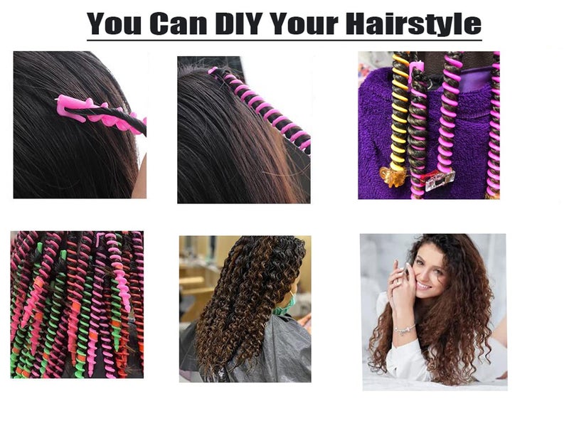 Erioctry 18 Pieces Plastic Long Spiral Hair Curling Rods and Rollers for Women and Girls (7.3 Inch) - Image 5