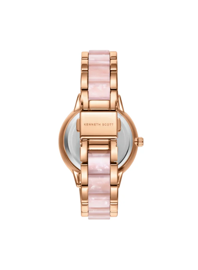 KENNETH SCOTT Women's Alloy and Acetate Plastic Analog Watch K24503-RCPM - 10.3 mm
