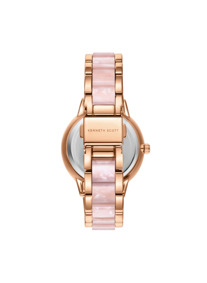 KENNETH SCOTT Women's Alloy and Acetate Plastic Analog Watch K24503-RCPM - 10.3 mm  - Image 3