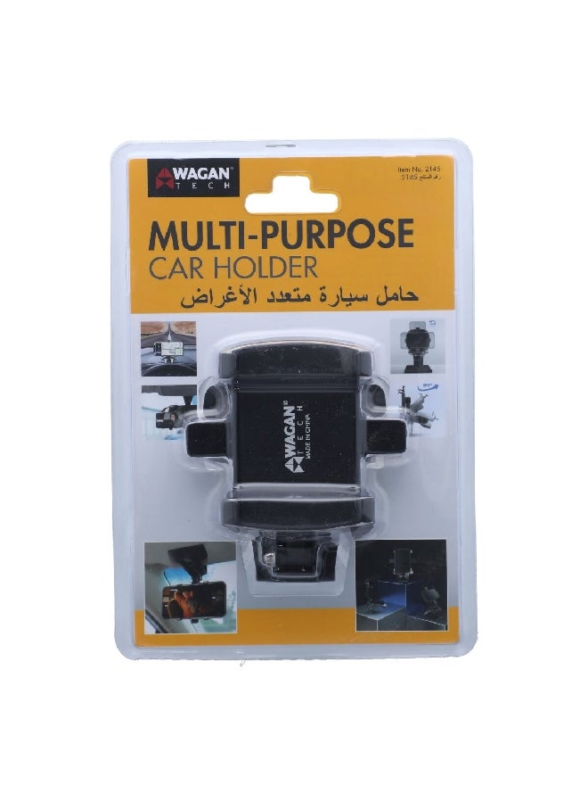 WAGAN 180-Degree Rotation Long Lasting Multi-Purpose Car Mobile Holder Black  11 x 8.5 x 8 cm 2145 - Image 1