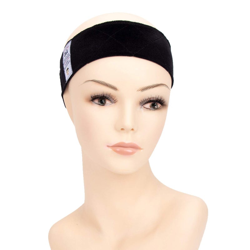 gexworldwide GEX Beauty Flexible Velvet Wig Grip Wig Band Scarf Head Hair Band Adjustable Fastern(Deep Black) - Image 2