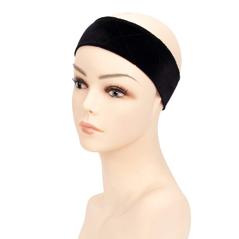 gexworldwide GEX Beauty Flexible Velvet Wig Grip Wig Band Scarf Head Hair Band Adjustable Fastern(Deep Black) - Image 3