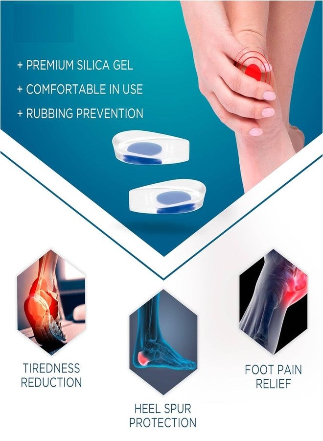 ليفي واقيات كعب سيليكون من ليفي وواقيات كعب من جل البولي يوريثان للرجال، وسادات كعب، حشوات التهاب اللفافة الأخمصية، حشوات كعب، دعم الكعب، نتوء الكعب، العناية بالكعب لتخفيف آلام القدم - زوج واحد (صغير/متوسط) - Image 2