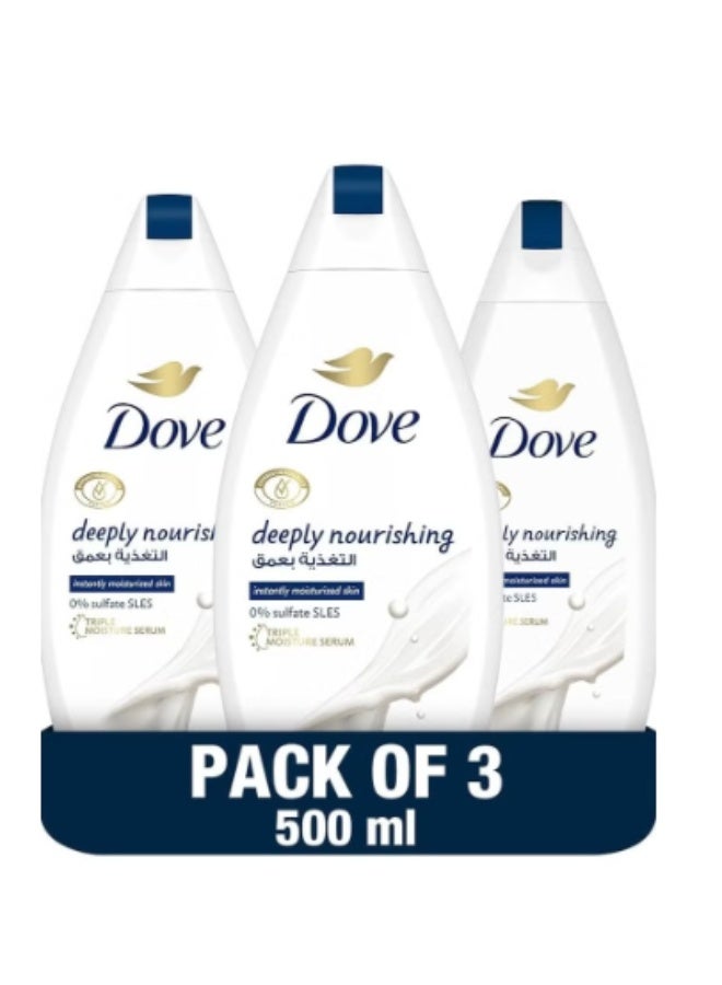 دوف غسول للجسم مغذي بعمق ٣ × ٥٠٠ مل