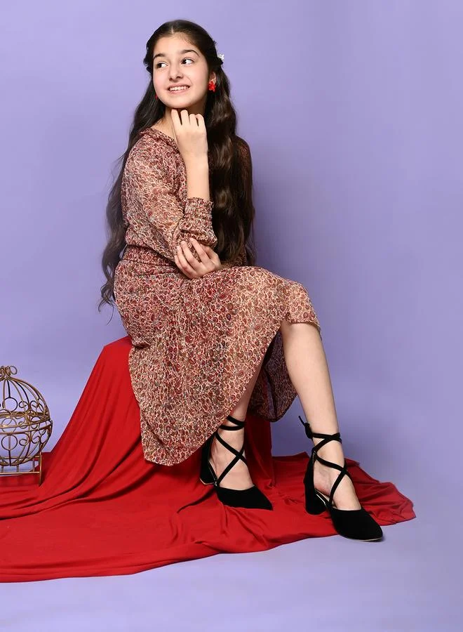 ليل بيكس فستان شيفون مطبوع بالزهور