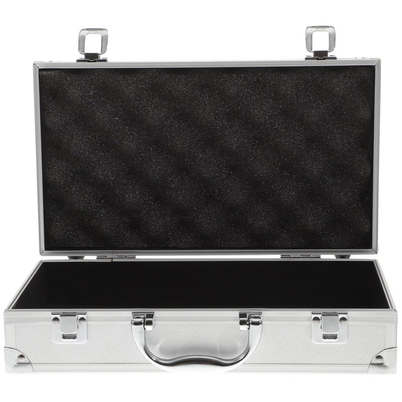 Aluminum Toolbox Case with Lock Portable Storage Organizer for Tools and Medicine 29x16x7cm White - Image 2