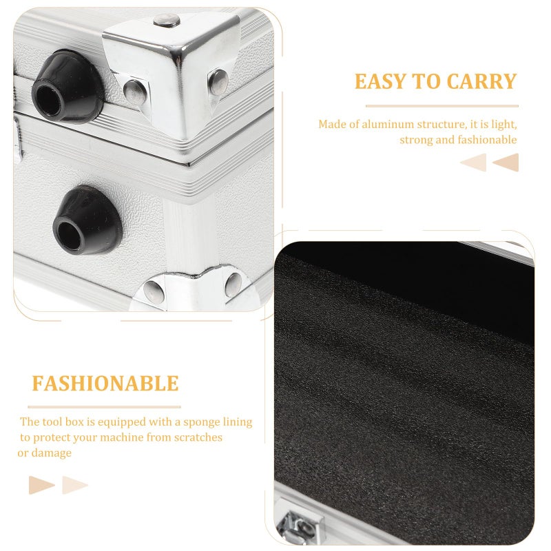 Aluminum Toolbox Case with Lock Portable Storage Organizer for Tools and Medicine 29x16x7cm White - Image 4