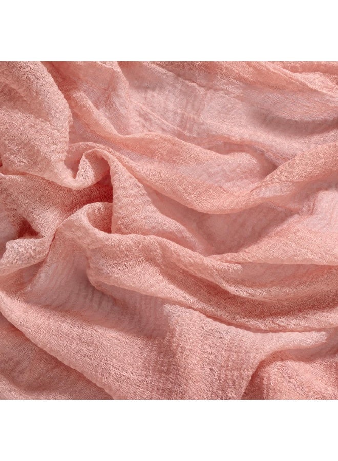 فلاي رود مفرش طاولة وردي من قماش الجبن الشفاف الربيعي من قماش الجبن الكريمي الشاش بطول 90 × 300 سم زينة طاولة صيفية بوهيمية لحفلات الزفاف وحفلات استقبال المولود وديكور حفلات الحديقة - Image 3