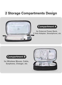Generic Double Layers Waterproof Travel Cable Organizer Bag, Electronic Accessories Carry Case, Smooth zipper closure, Black  - Image 5
