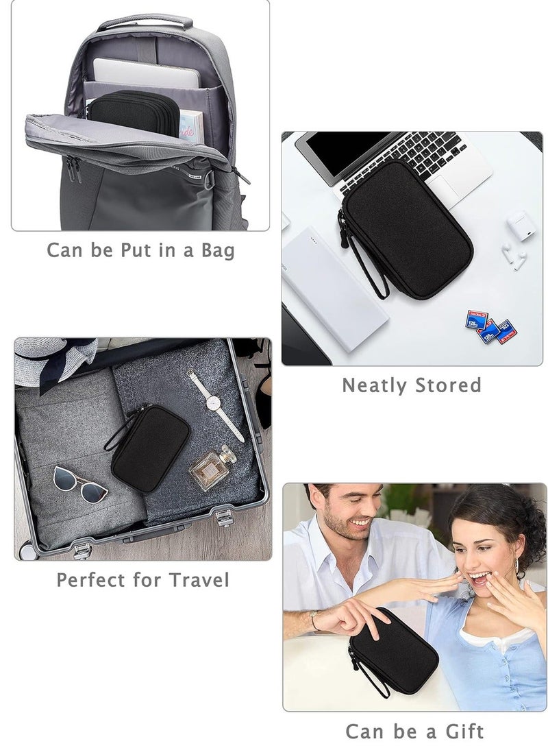 Double Layers Waterproof Travel Cable Organizer Bag, Electronic Accessories Carry Case, Smooth zipper closure, Black - Image 5