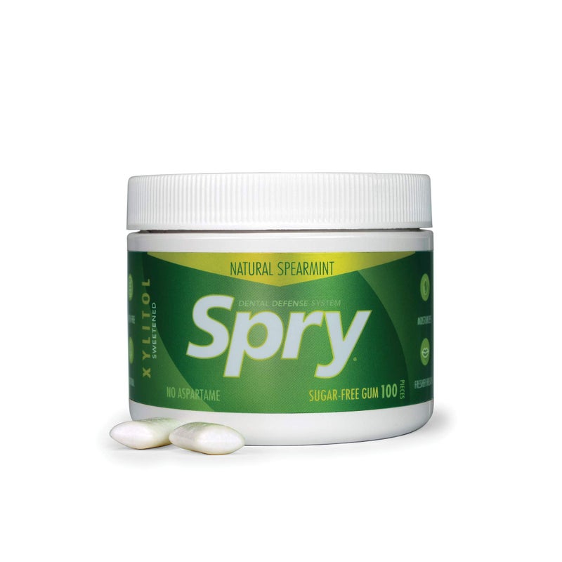 Spry علكة سبراي فريش الطبيعية من زيلتول - نظام دفاع الأسنان - خالية من الأسبارتام، خالية من السكر، غير معدلة وراثيًا، خالية من الجلوتين (نعناع، 100 قطعة - عبوة من 2) - Image 5