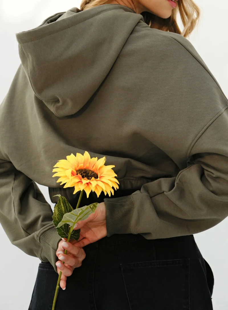 Virgio VIRGIO Cotton Cropped Elasticated Hoodie