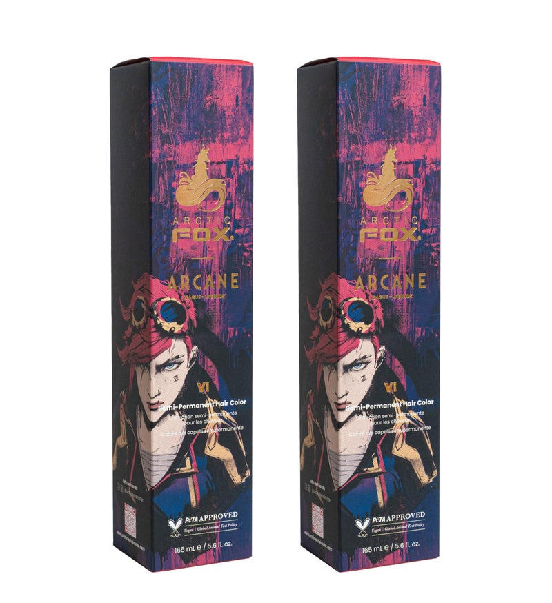 Arctic Fox x Arcane League of Legends Semi Permanent Hair Dye Vegan Cruelty Free Vibrant Hot Pink Color Ammonia Free Conditioning Formula VI Shade 56 Fl Oz Pack of 2 - Image 2