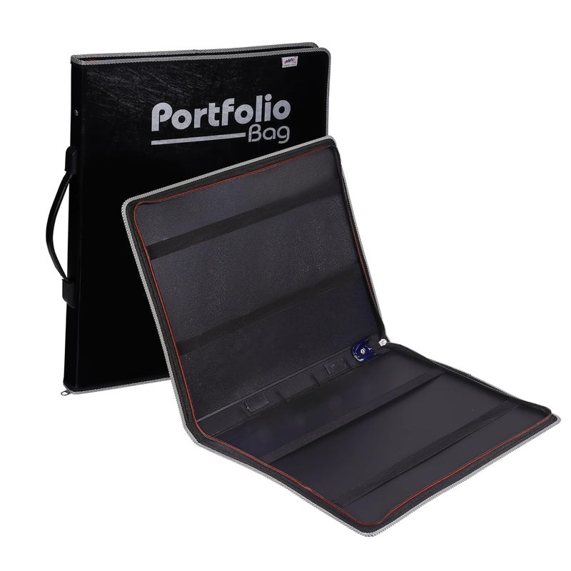 MAXFILE A3 Art Portfolio Case,File Folder with Hard PP Material, Drawing Folder for Artists, Students & Architects, Durable, Document Carry Bag with Handle (Without Ring Binder) - Image 1