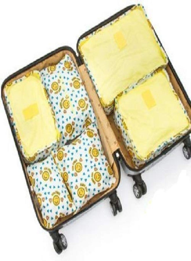 Flywind 6-in-1 Travel Organizer Packing Cubes Yellow Smiley Polyester & Polyester Blend New Smile Emoji Travel Accessories (Yellow) - Image 1