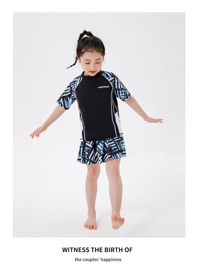 New And Korean Couple Long-sleeved Shorts Two-piece Suit Parent-child Suit Boys And Girls Surfing Suit Swimsuit For Women